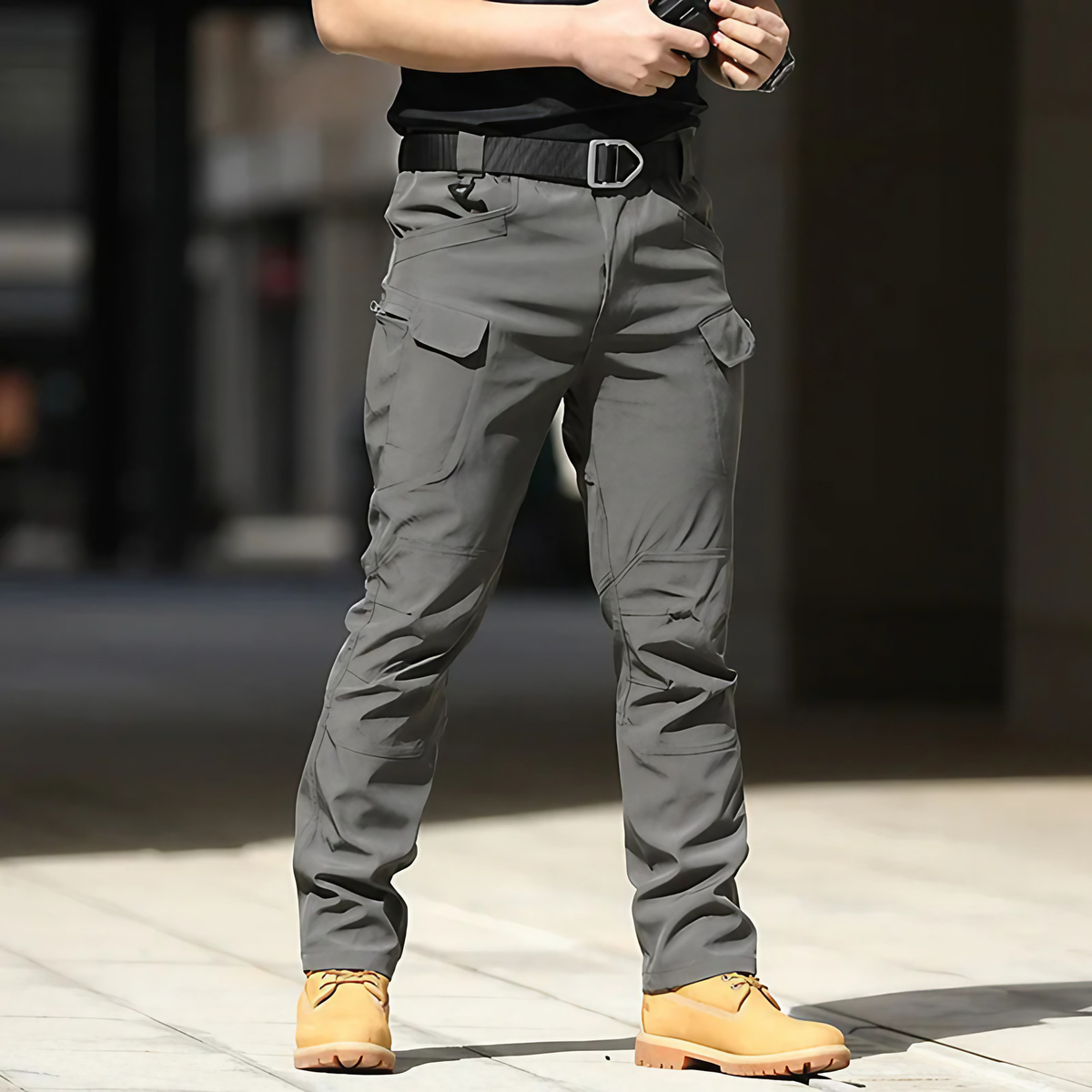 Pantalon cargo homme multipoches, treize coloris, S au 4XL, gris
