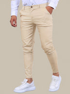 Pantalon chino homme coupe slim, huit coloris, du XS au 3XL, beige