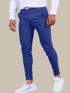 Pantalon chino homme coupe slim, huit coloris, du XS au 3XL, bleu