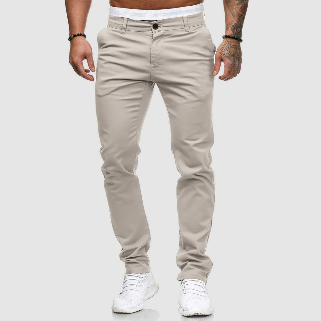 Pantalon chino homme coupe ajustée, quatre coloris, du S au 2XL