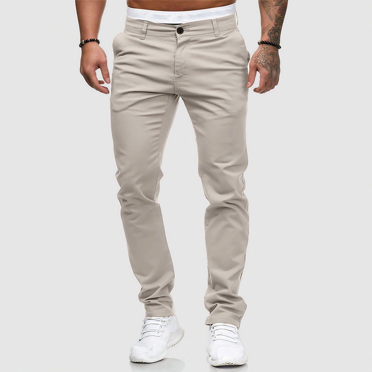 Pantalon chino homme coupe ajustée, quatre coloris, du S au 2XL