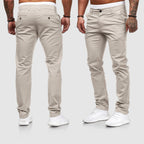Pantalon chino homme coupe ajustée, quatre coloris, du S au 2XL, kaki