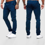 Pantalon chino homme coupe ajustée, quatre coloris, du S au 2XL, bleu