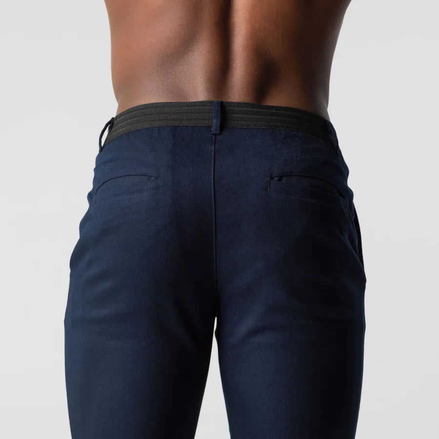 Pantalon court homme coupe slim, gris ou bleu marine