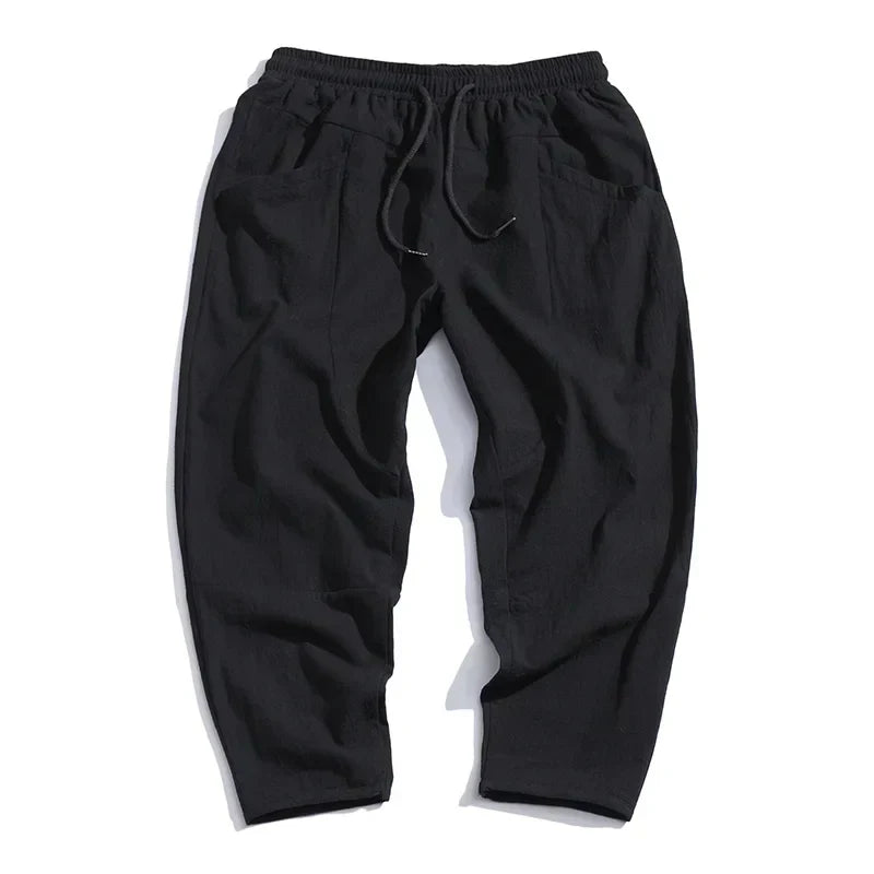 Pantalon court homme léger, cordon de serrage, quatre coloris