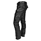 Pantalon homme noir style motard, du S au 4XL