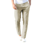 Pantalon homme d'été coupe décontractée, beige, blanc ou bleu, beige