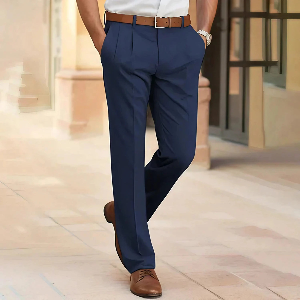 Pantalon habillé homme, bleu foncé, noir ou beige, du XS au 4XL, bleu foncé