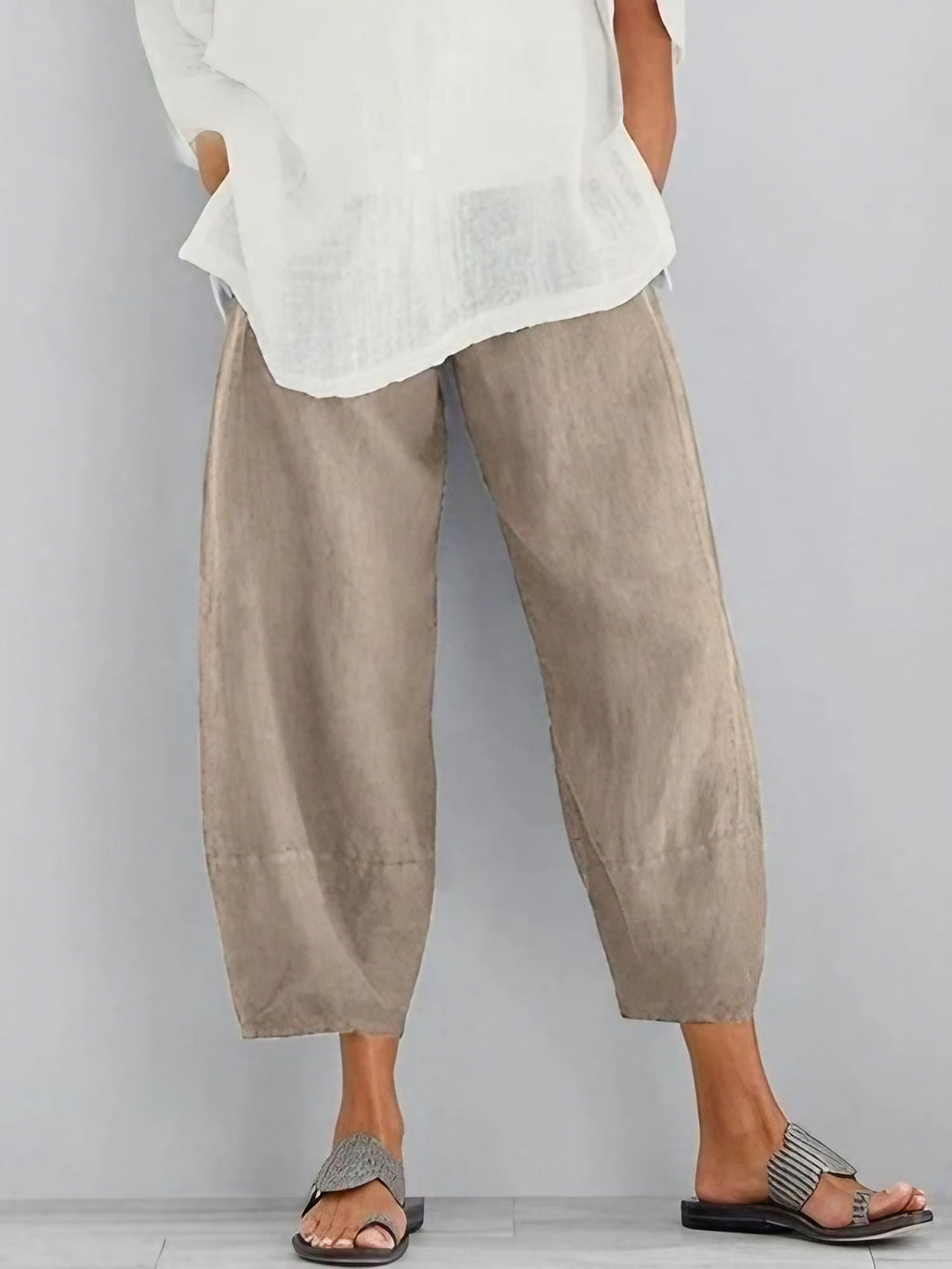 Pantalon de loisirs femme pour l'été, du S au 5XL, kaki