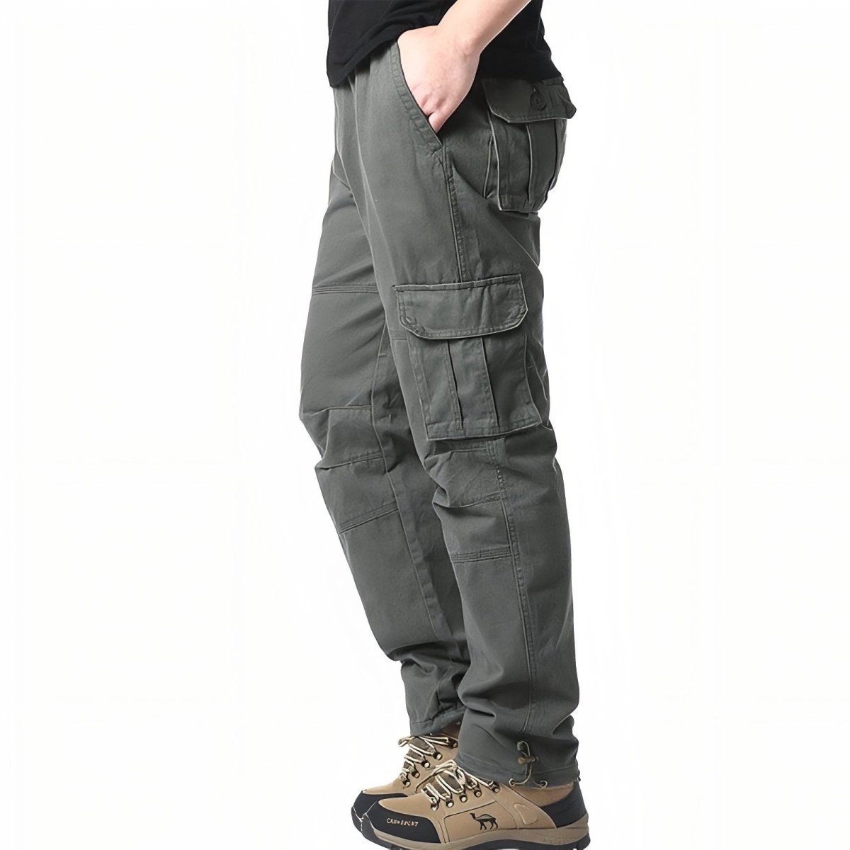 Pantalon de randonnée homme à poches cargo, du M au 5XL, vert armée