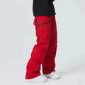 Pantalon de ski homme imperméable, taille élastiquée, du S au 2XL, rouge