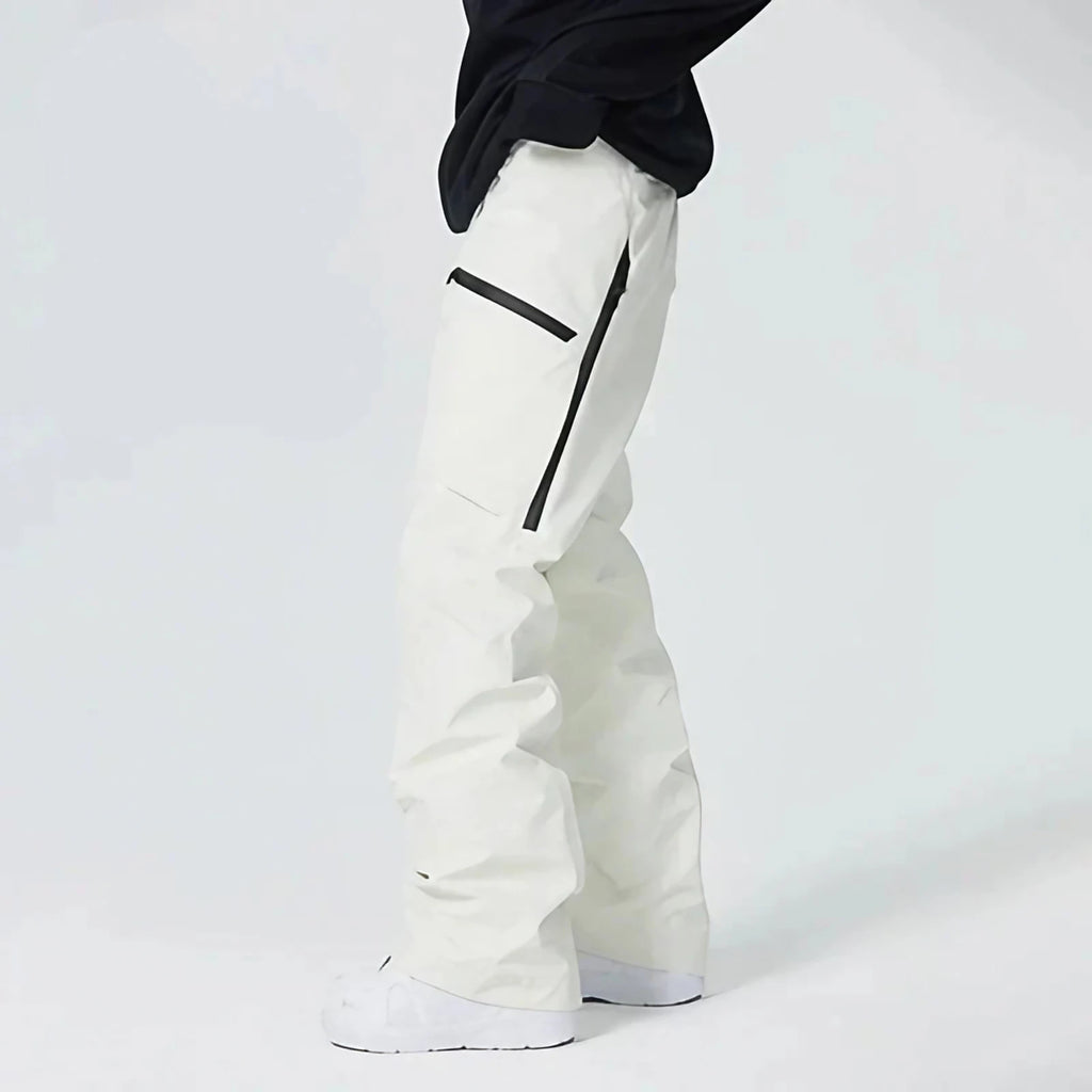 Pantalon de ski homme imperméable, taille élastiquée, du S au 2XL, blanc