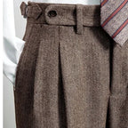 Pantalon homme slim à ceinture intégrée, gris, marron ou bleu, marron