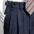 Pantalon homme slim à ceinture intégrée, gris, marron ou bleu, bleu