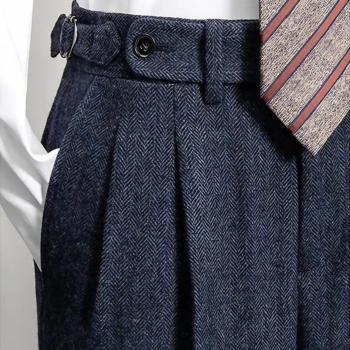 Pantalon homme slim à ceinture intégrée, gris, marron ou bleu, bleu