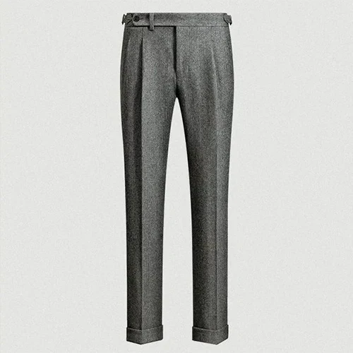 Pantalon homme slim à ceinture intégrée, gris, marron ou bleu