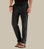 Pantalon d'été homme à taille élastique, huit coloris, du S au 3XL, noir