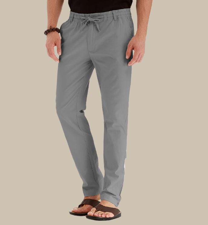 Pantalon d'été homme à taille élastique, huit coloris, du S au 3XL, gris