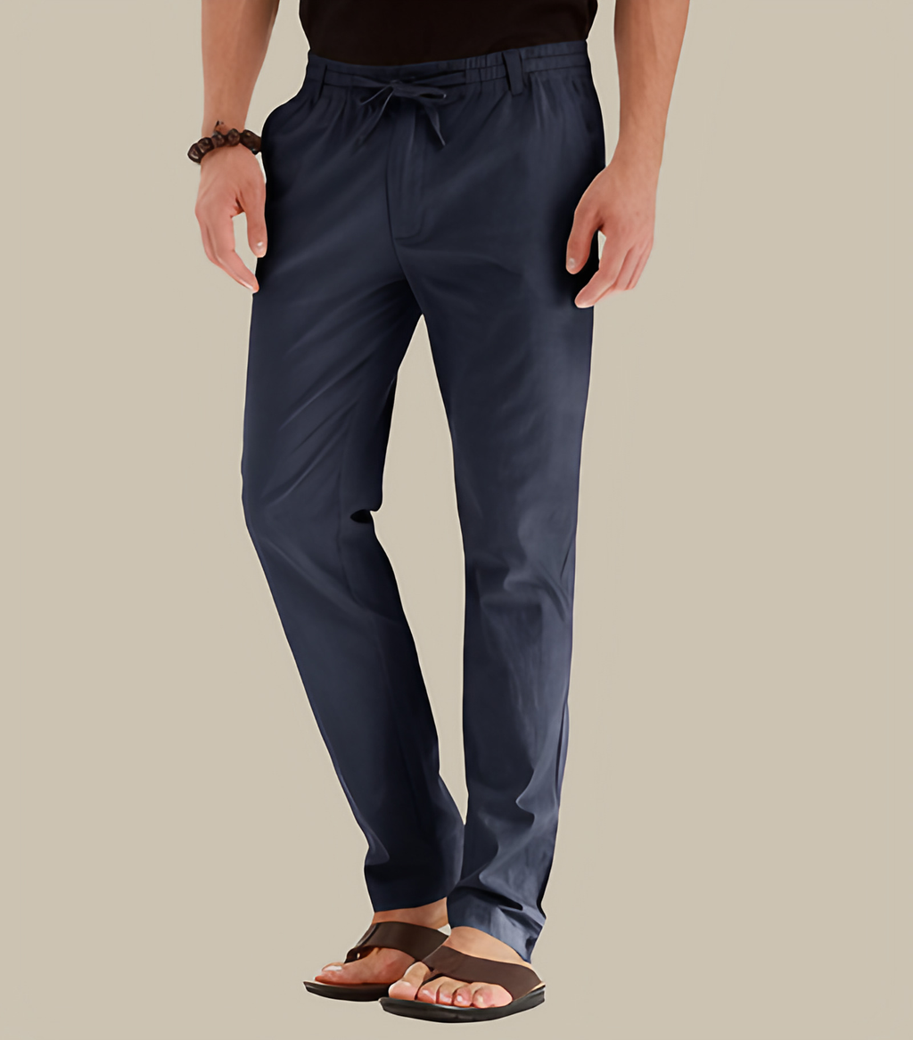 Pantalon d'été homme à taille élastique, huit coloris, du S au 3XL, bleu marine