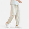 Pantalon décontracté homme, coupe droite, taille ajustable, kaki