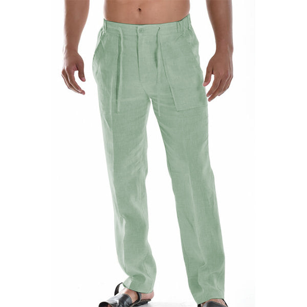 Pantalon d'été homme ample, taille élastique, longueur cheville