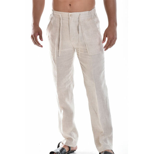 Pantalon d'été homme ample, taille élastique, longueur cheville