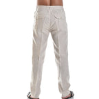Pantalon d'été homme ample, taille élastique, longueur cheville