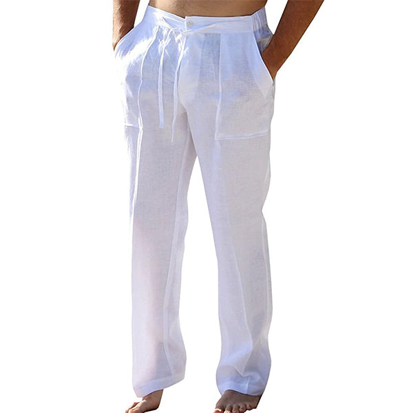 Pantalon d'été homme ample, taille élastique, longueur cheville