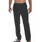 Pantalon d'été homme ample, taille élastique, longueur cheville, noir