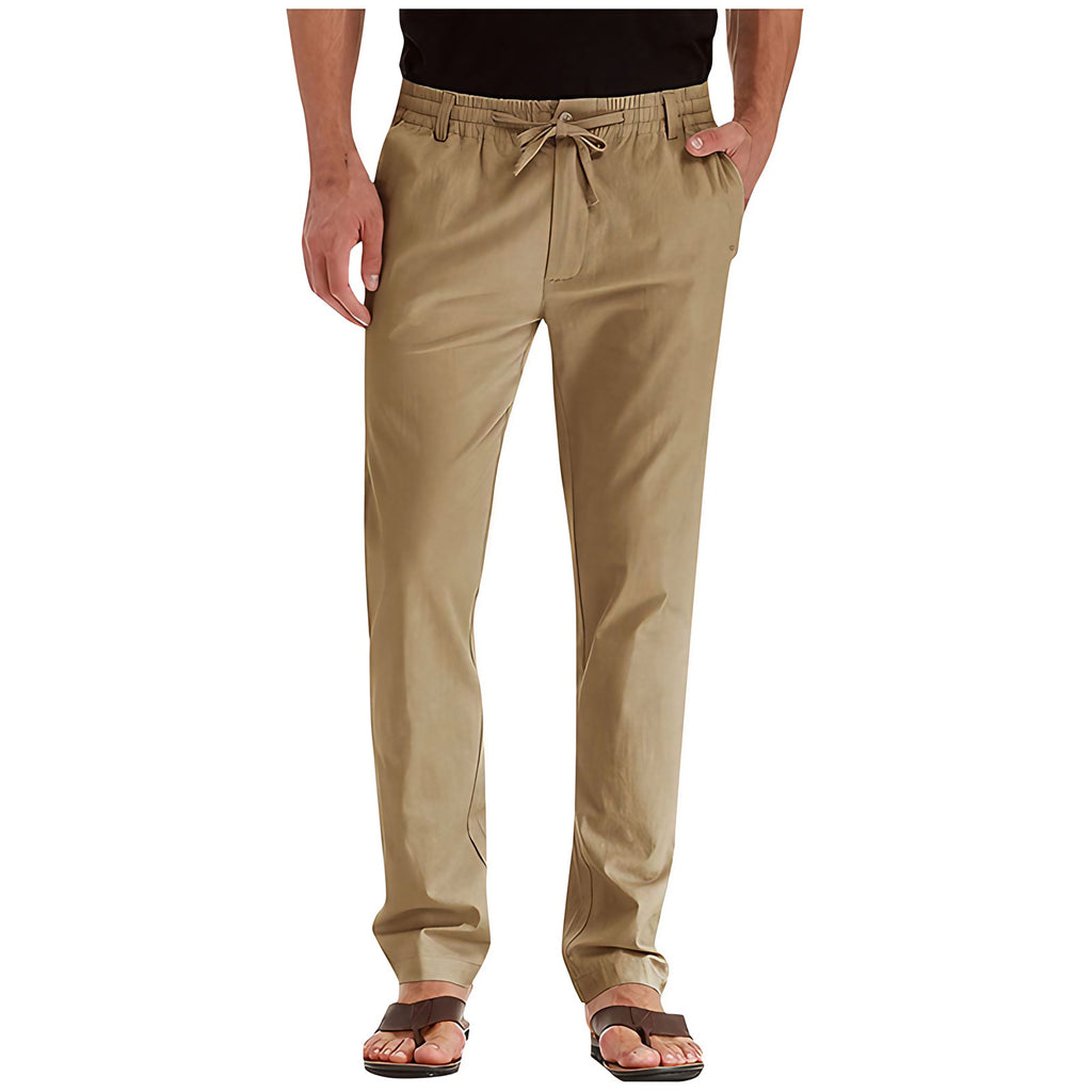 Pantalon d'été ample homme, tissu léger, sept coloris, beige