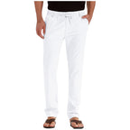 Pantalon d'été ample homme, tissu léger, sept coloris, blanc