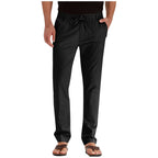 Pantalon d'été ample homme, tissu léger, sept coloris, noir