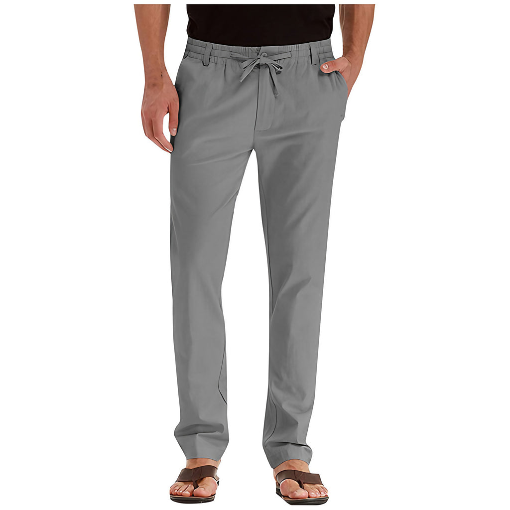 Pantalon d'été ample homme, tissu léger, sept coloris, gris
