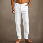 Pantalon décontracté d'été homme, coupe classique, S au 3XL, blanc