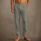 Pantalon décontracté d'été homme, coupe classique, S au 3XL, gris foncé