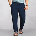 Pantalon d'été homme léger, coupe décontractée, sept coloris, bleu marine