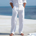 Pantalon d'été homme coupe décontractée, trois coloris, blanc