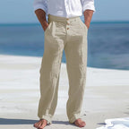 Pantalon d'été homme coupe décontractée, trois coloris, abricot