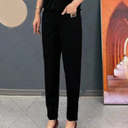 Pantalon femme en tissu extensible, sept coloris, du S au 5XL, noir