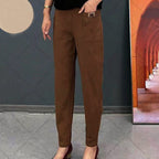 Pantalon femme en tissu extensible, sept coloris, du S au 5XL, marron