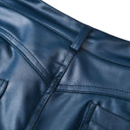 Pantalon en similicuir stretch femme, noir, bleu ou rouge