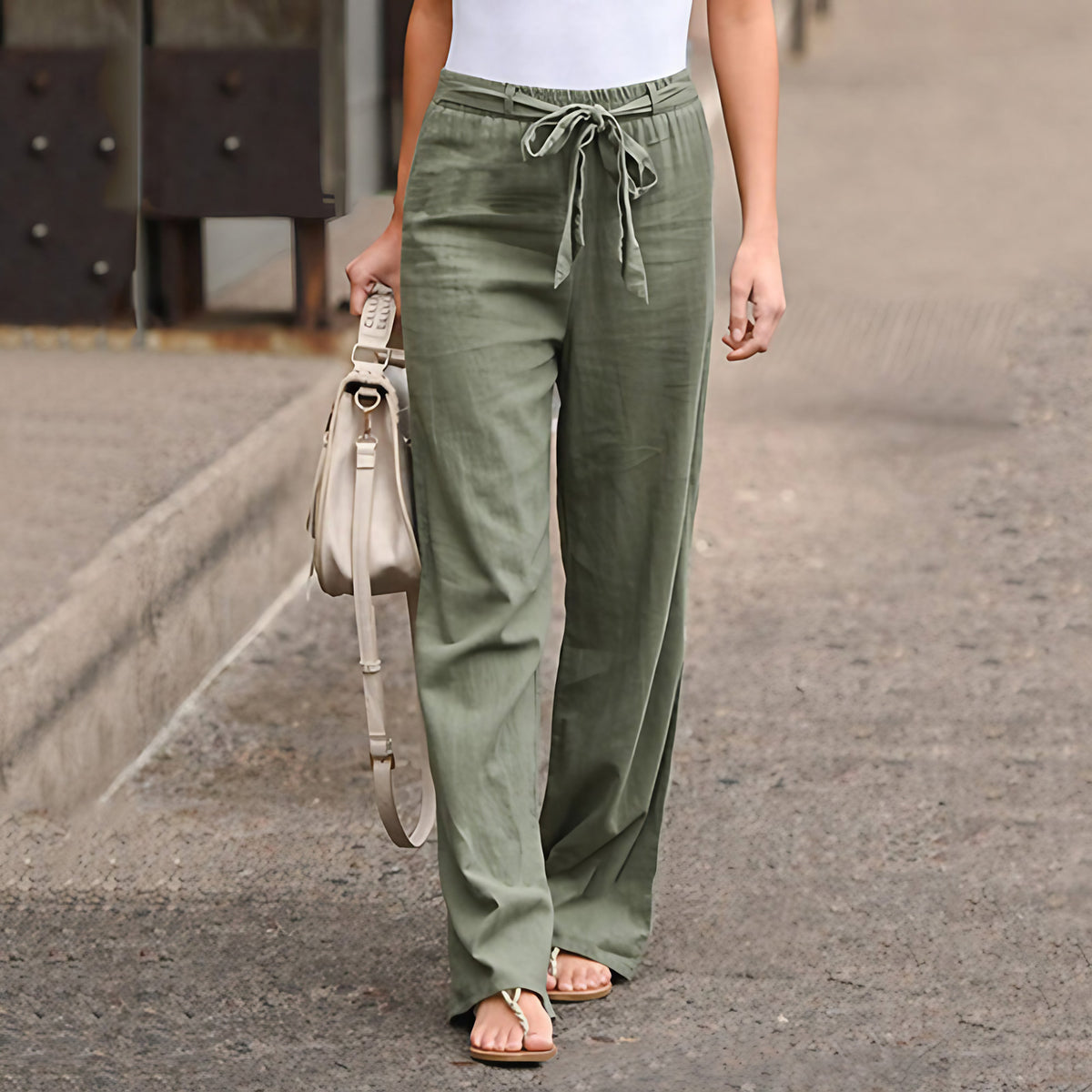 Pantalon femme coupe ajustée, cinq coloris, du S au 5XL, vert