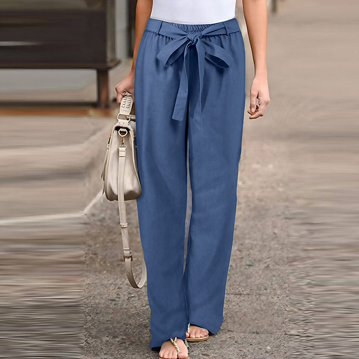 Pantalon femme coupe ajustée, cinq coloris, du S au 5XL, bleu