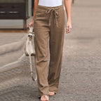 Pantalon femme coupe ajustée, cinq coloris, du S au 5XL, marron
