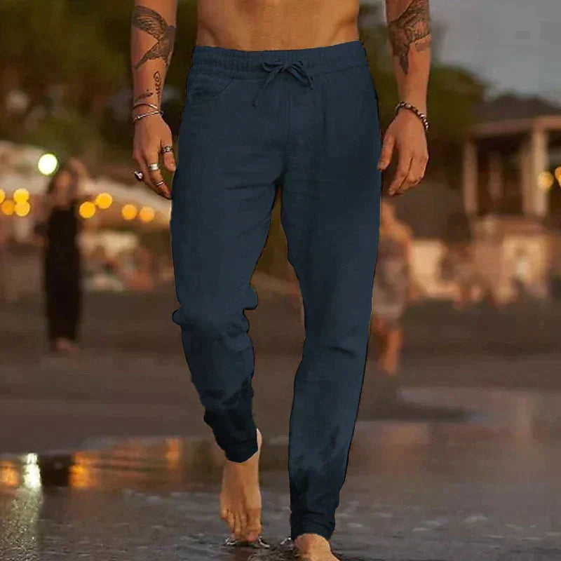 Pantalon homme coupe décontractée, sept coloris, du XS au 4XL, bleu foncé