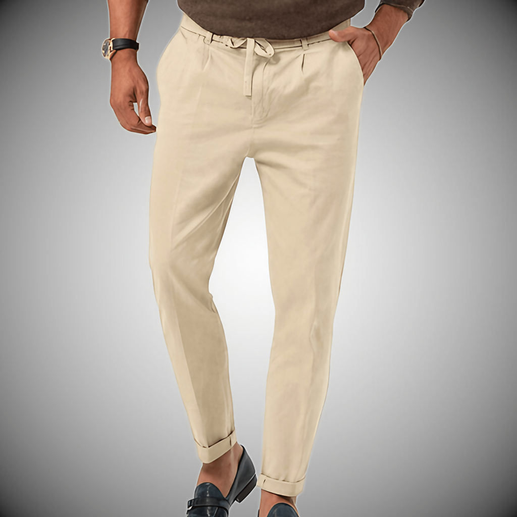 Pantalon homme léger et épuré, six coloris, du S au 3XL, beige