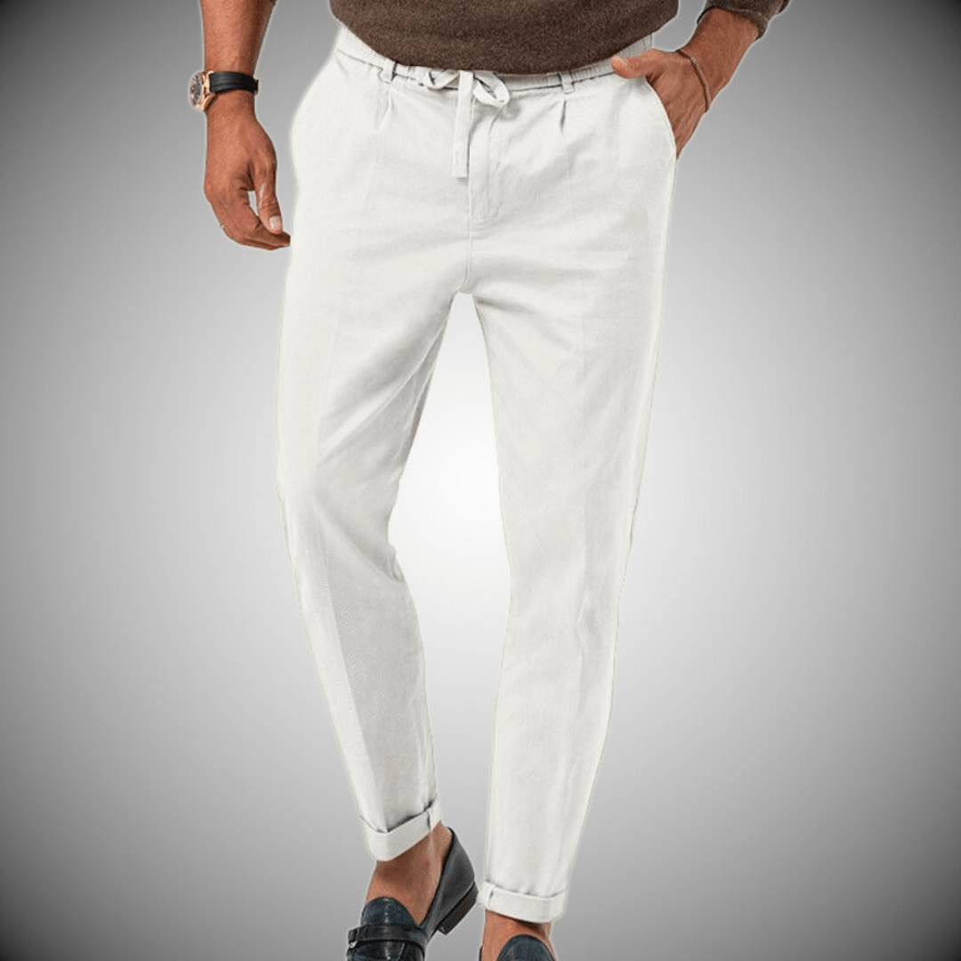 Pantalon homme léger et épuré, six coloris, du S au 3XL, blanc
