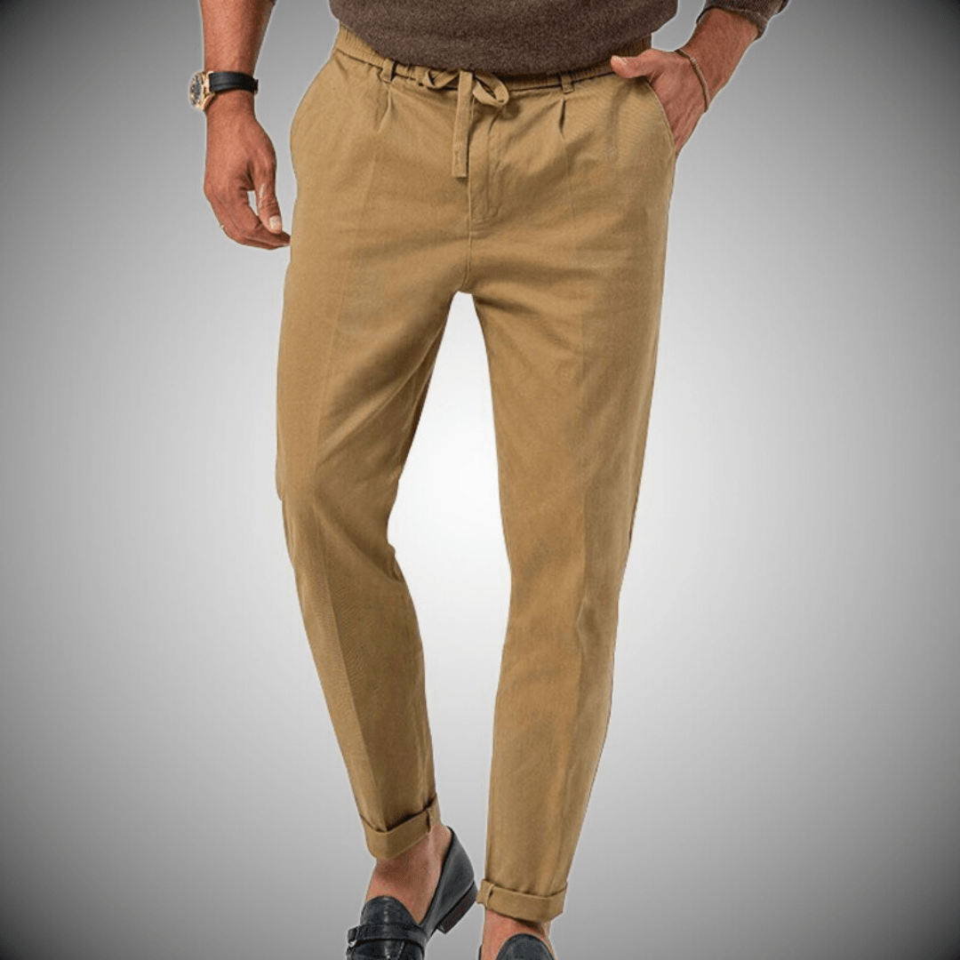 Pantalon homme léger et épuré, six coloris, du S au 3XL, cappuccino