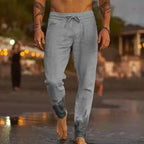 Pantalon homme taille élastique, coupe ample, du S au 5XL, gris