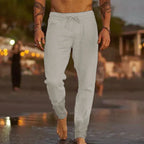 Pantalon homme taille élastique, coupe ample, du S au 5XL, gris clair